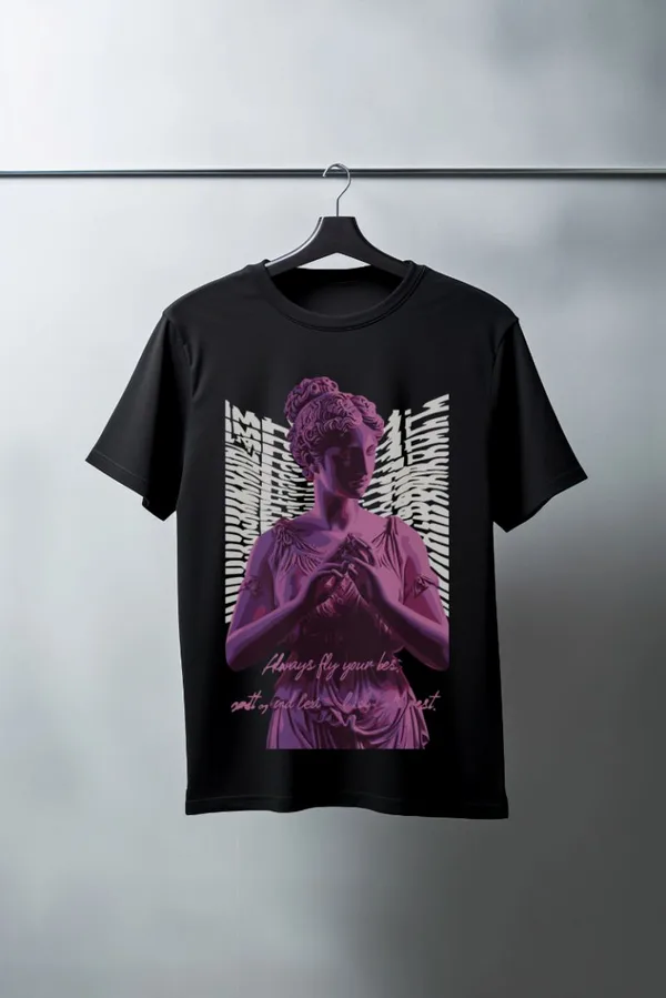 Unisex Oversize 24/1 Penye DTF Baskılı Tişört - DTF97