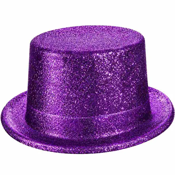 Mor Simli Glitter Silindir Parti Şapkası