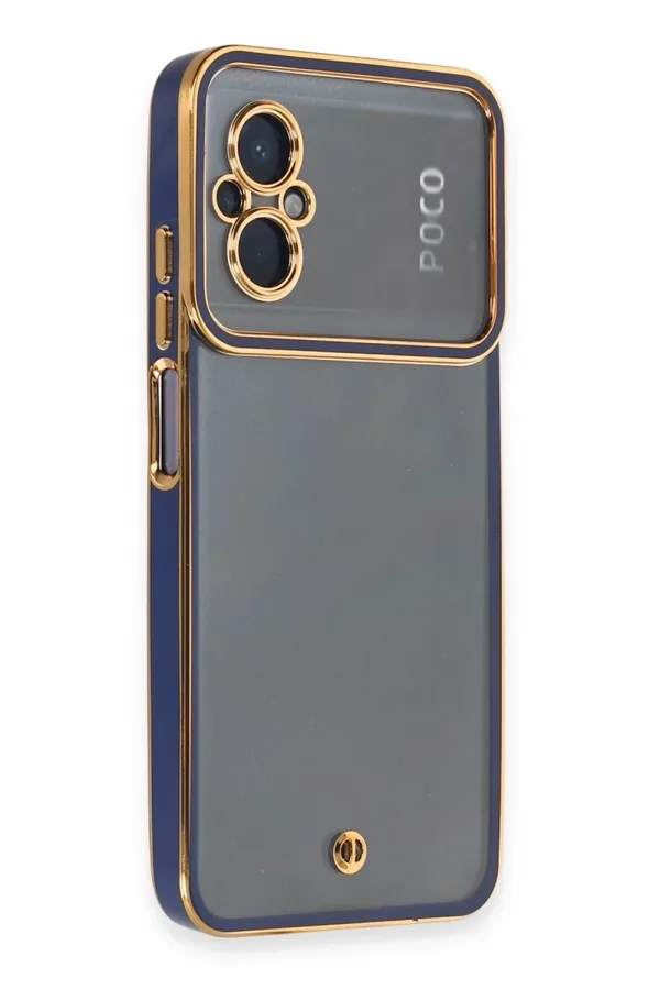 Xiaomi Poco M5 Uyumlu Kılıf Liva Lens Silikon - Mavi