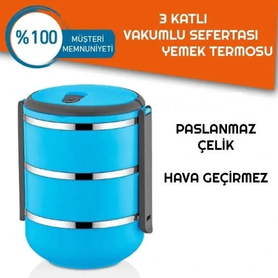 Sefer Tası Yemek Termosu Saklama Kabı Termosu 3lü - Mi