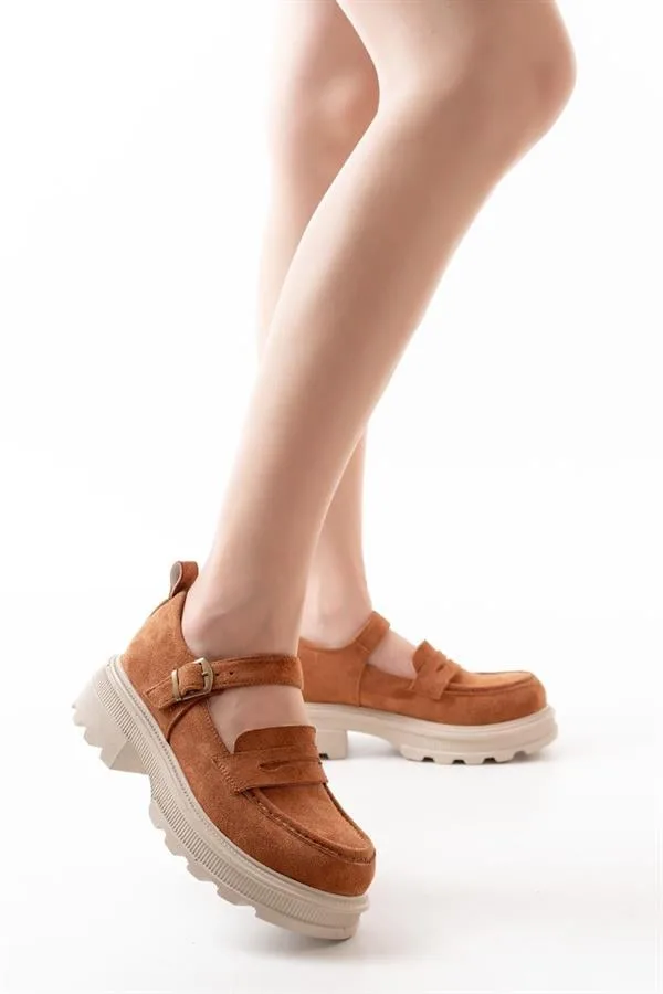 Kadın Casual Loafer Tabanlı Ayakkabı Ayakkabı Süet Davet Yüksek