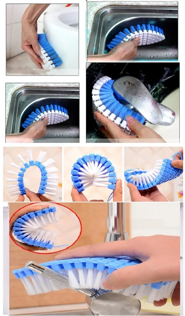 Bükülebilir  Esnek Kenar Köşe Labo Temizleme Fırçası Banyo Mutfak Fırçası