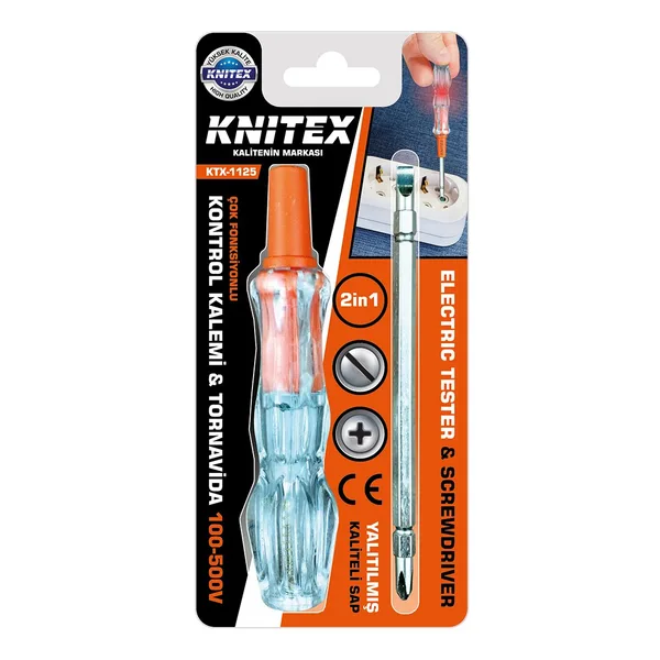 2in1 Düz - Yıldız Çıkar Tak Kontrol Kalemi - Tornida 100-500v