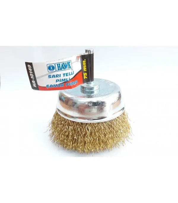 HA10149 Pimli Sarı Tel Çanak Fırça 75 mm