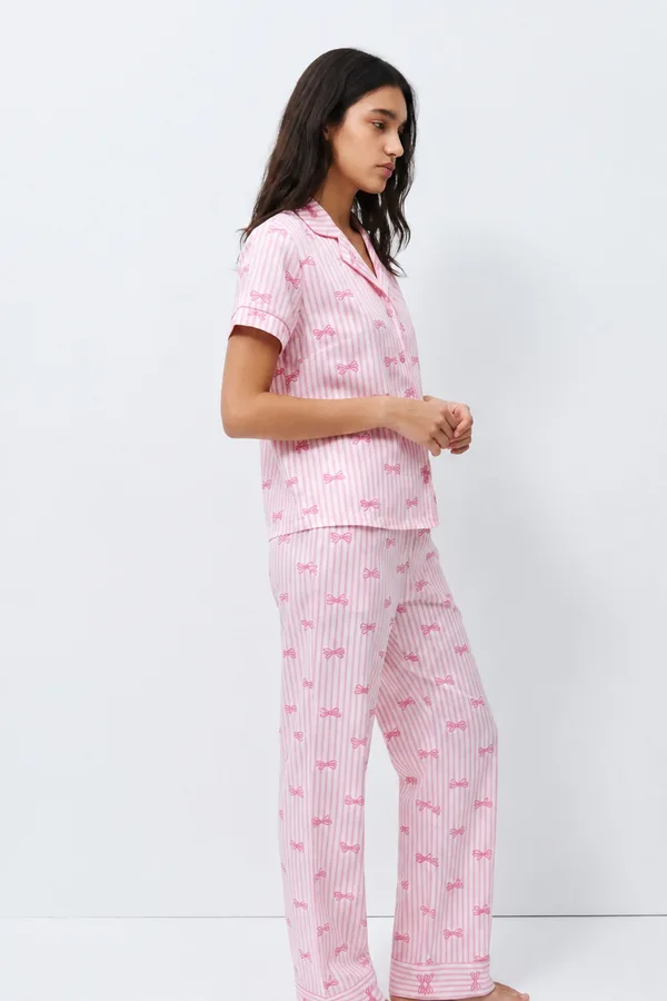 Standart Boy Elastanlı Pembe Pijama Takımı