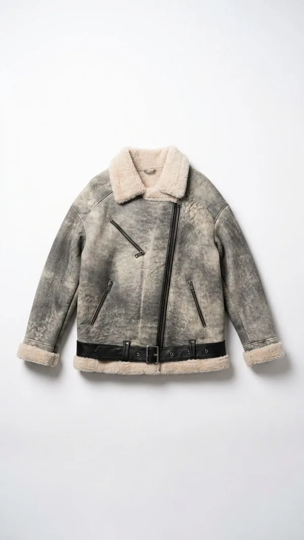Oversize Kadın Kürk Eskitme Görünümlü Modern Kışlık Ceket Modası