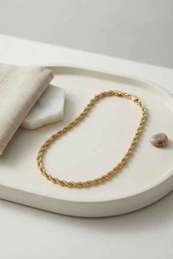 CM Burgu Model Gold Renk 10 mm Kalınlık 50 cm Kadın Kolye