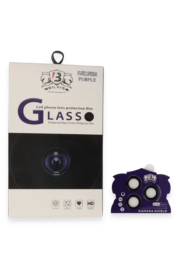 Apple iPhone 14 Pro Max Uyumlu Bilvis Titan Kamera Lens - Derin Mor