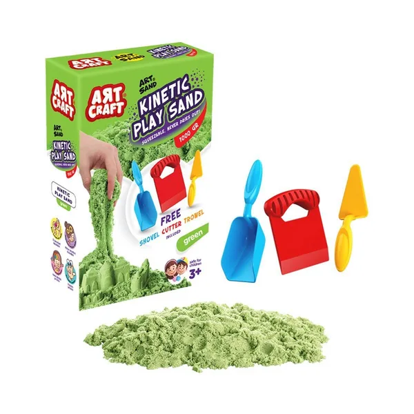 03692 Aksesuarlı Yeşil Kinetik Oyun Kumu 1000 Gr