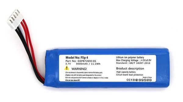 Sertec  Flip 4 uyumlu 3.7v 3000 mah Soketli Batarya