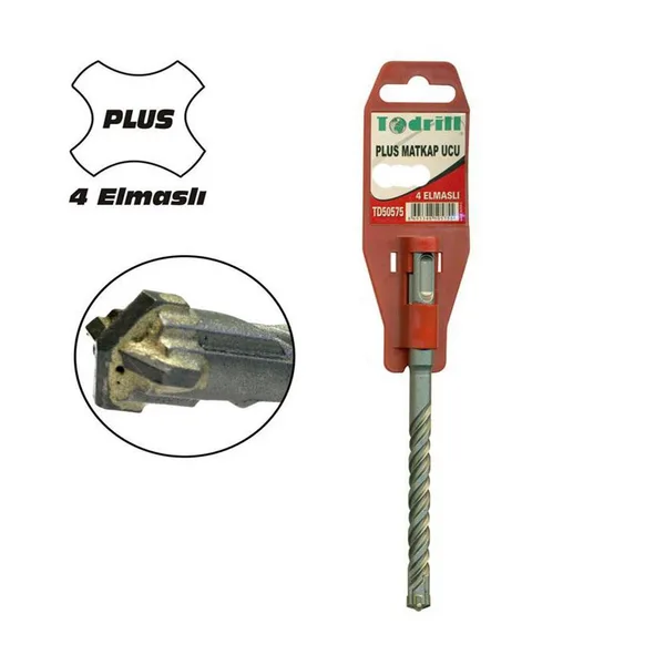 TD50655 13X210 Sds Plus 4 Elmaslı Matkap Ucu