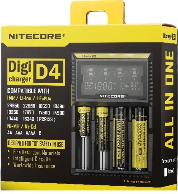 Nitecore D4 Digi Charger Li-ion / NI-CD / NI-MH / LifePO4 Dijital Pil Şarj