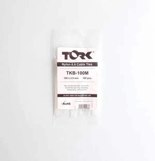 Tork Beyaz Kablo Bağı 2,5X100