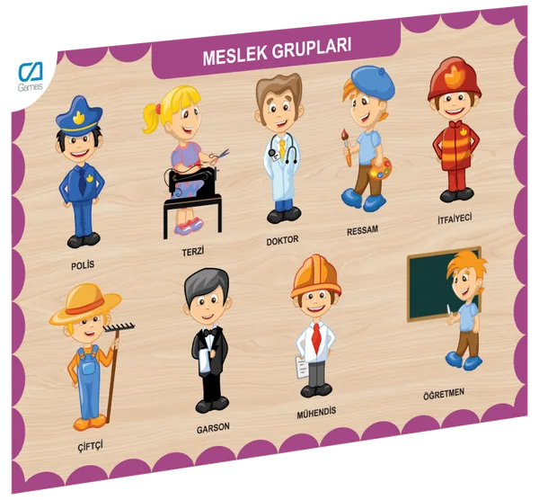 Caahs-3203 Ca Games Ahşap Meslek Grupları Bul-Tak