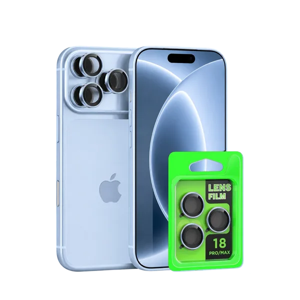 Apple iPhone 18 Pro Max Uyumlu Raze Metal Kamera Lens - Açık Mavi