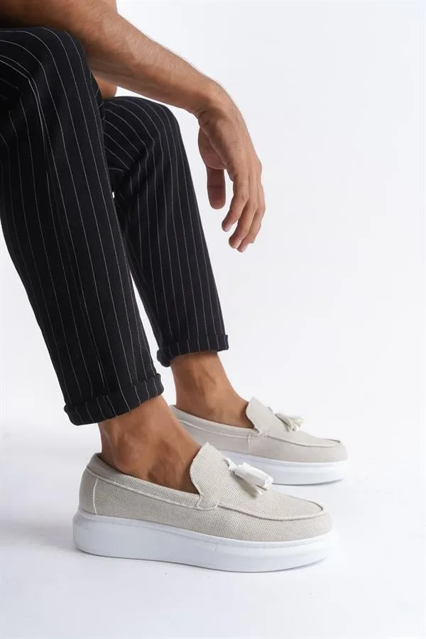 Erkek Casual Keten Günlük Bağcıksız Ayakkabı Ayakkabı Püsküllü Sokak