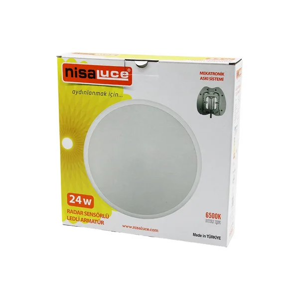 Nisaluce Eamp-106/B 24w  Sensörlü Ledli Armatür Beyaz Çerçeve Mekatronik Askı Sistemi 6500k - 2160lm