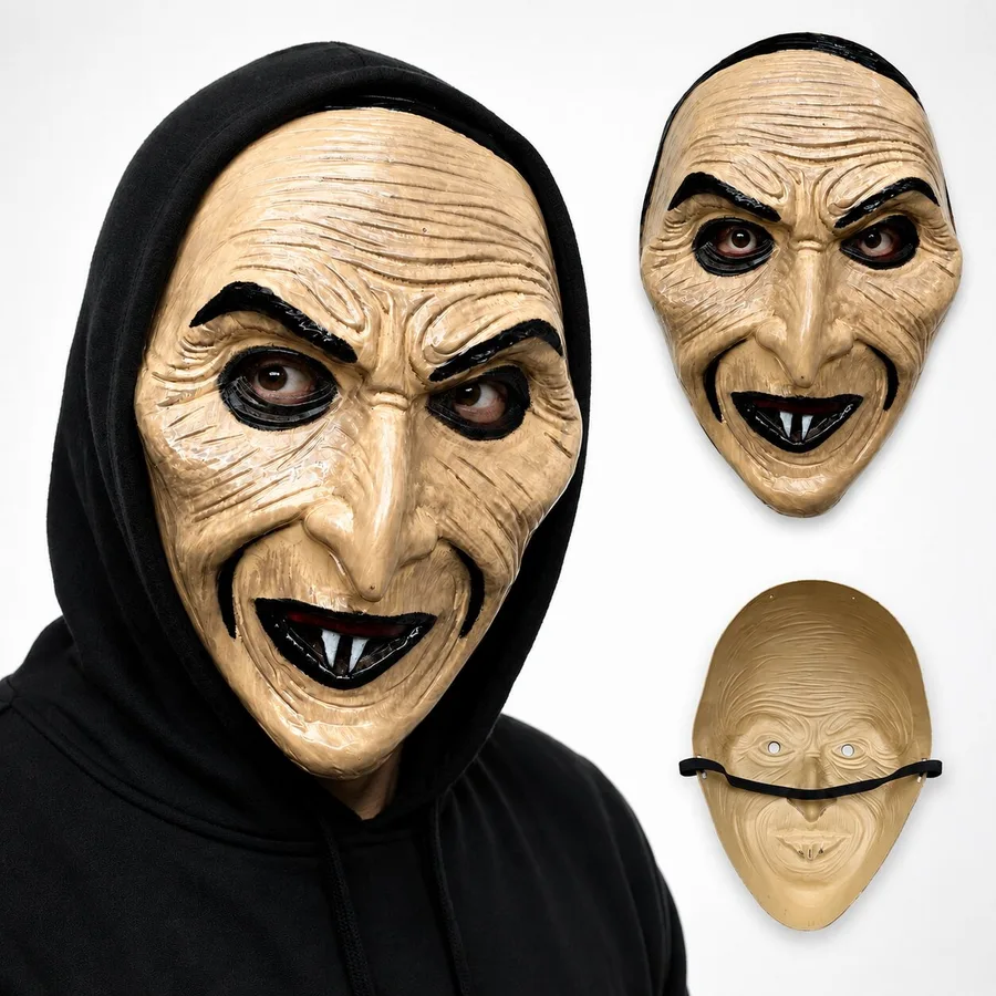 Sivri Blu Korkunç Yaşlı Kadın Plastik Maske