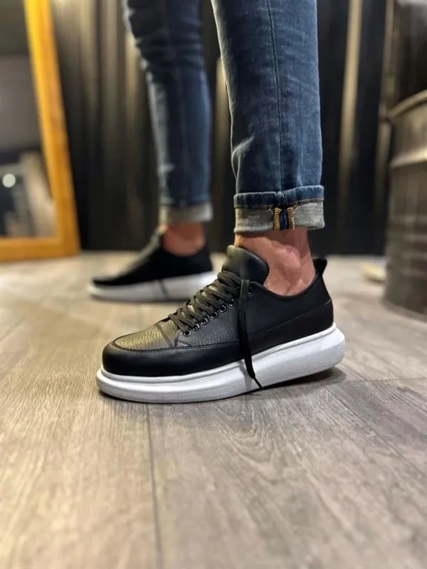 Erkek Bağcıklı Ayakkabı Ayakkabı Dengeli Esnek Spor Cilt Fitness