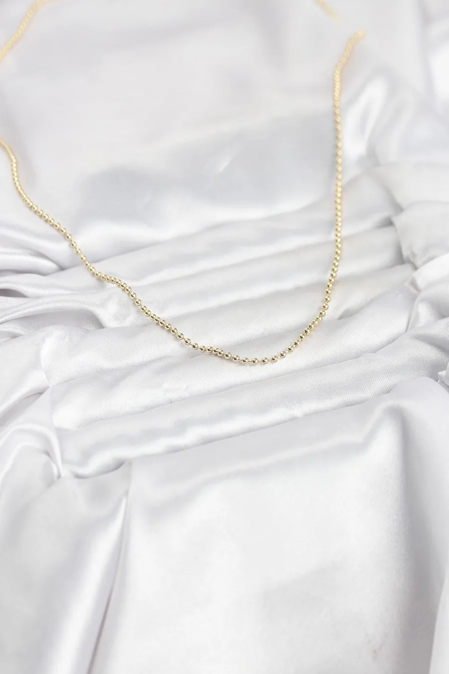 CM 14K Gold Renk Top Zincirli Model 60 cm Kadın Kolye