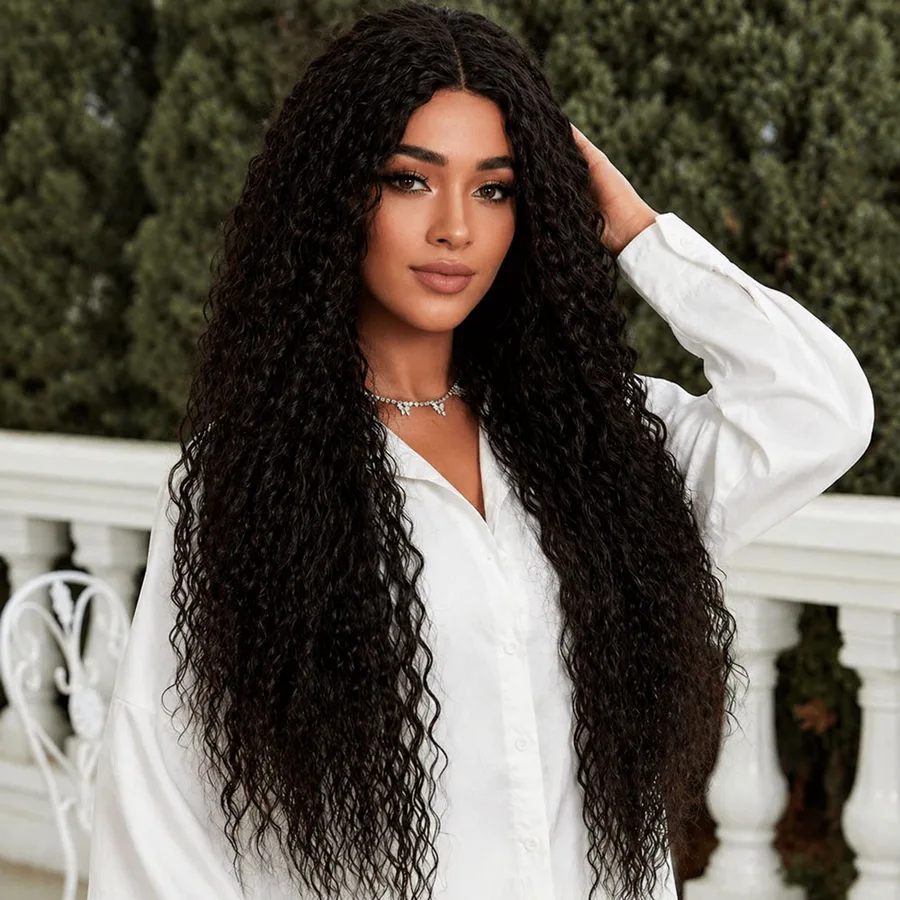 Afro Daa Fiber Sen Tül Peruk / Koyu Kestane