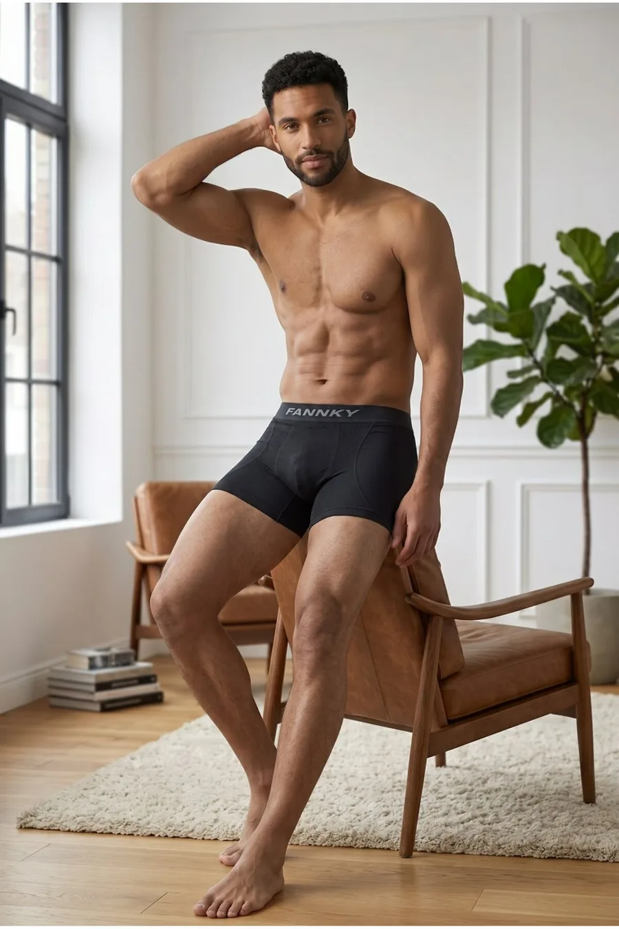 Erkek Rahat Esnek Seamless 3 Lü Siyah Boxer