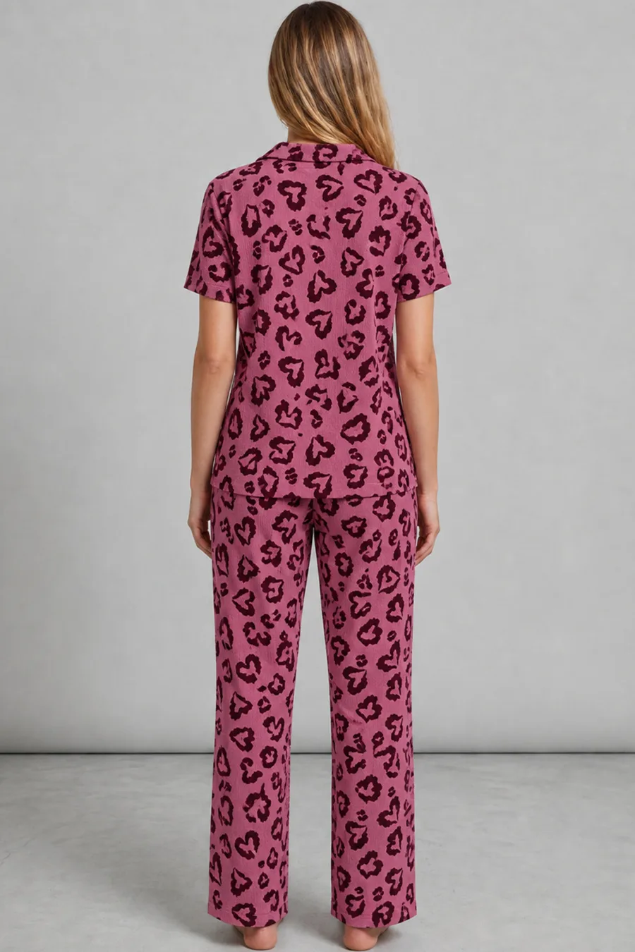 Kadın Kısa Kollu Rahat Mor Pijama Takımı 4734