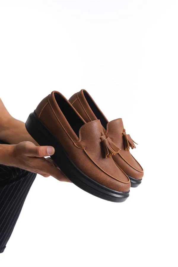 Erkek Casual Günlük Bağcıksız Ayakkabı Ayakkabı Püsküllü Sade Cilt