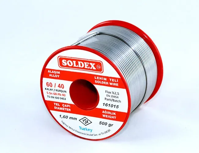 Soldex 60-40 Lehim Teli 500 Gr 3 mm - Sn:60 / Pb:40
