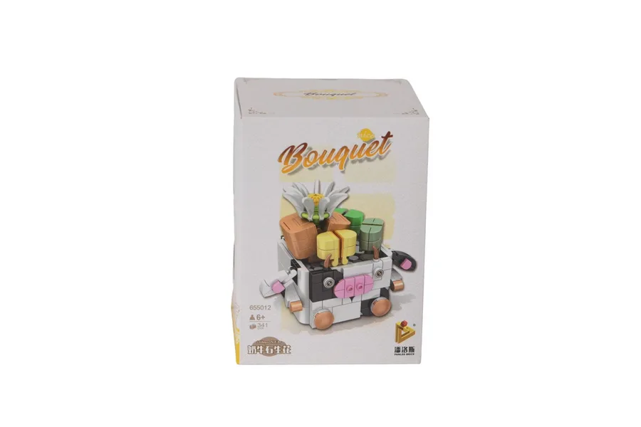 P655012 Panlos Hayvan Saksıları Buket Setleri İnek 341 Parça Blk Oyuncak