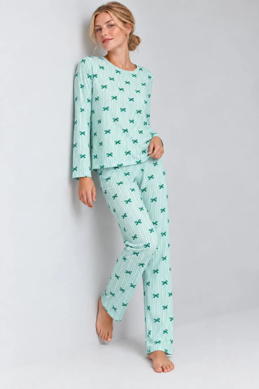 Kadın Comfort Esnek Yeşil Pijama Takımı 4801