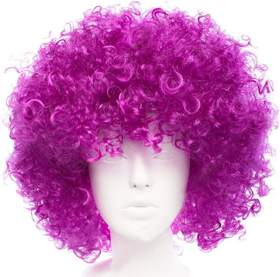 Koyu Mor Renk Violet Afro Bonus  Peruk