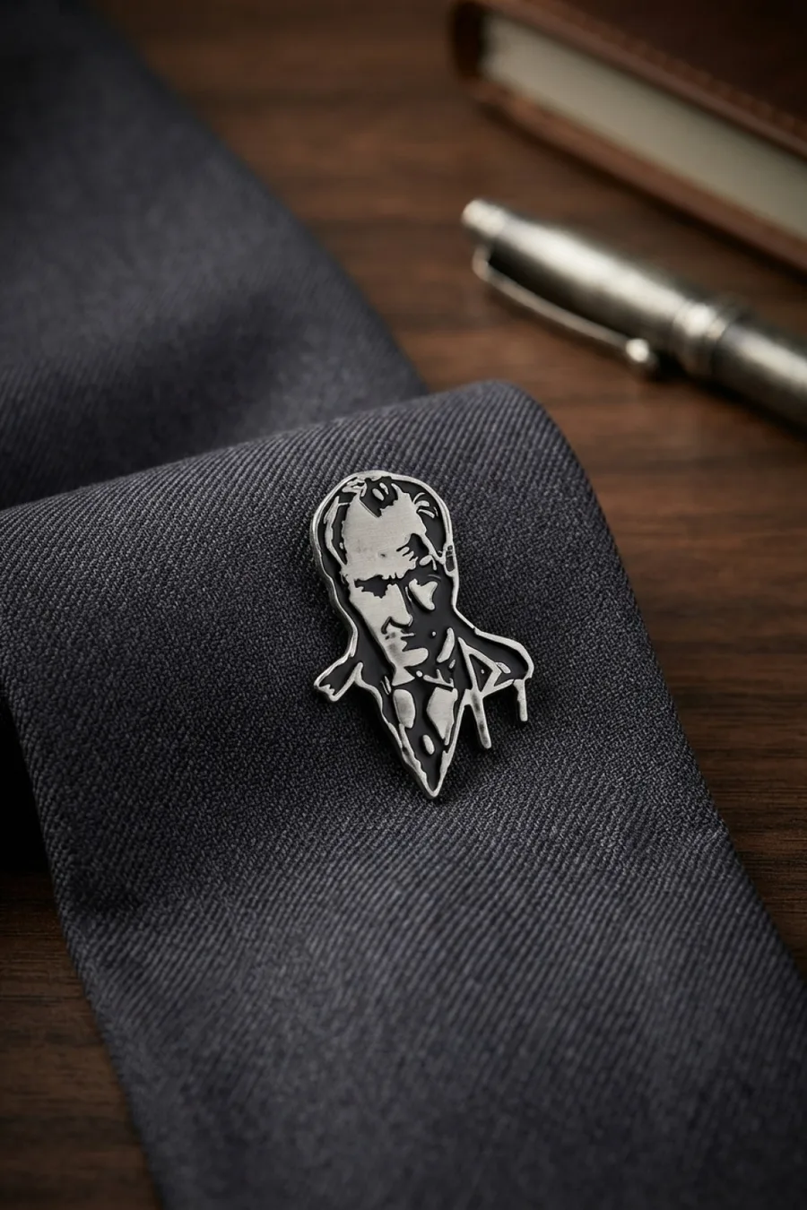 Atatürk Porte Gümüş Renk Pirinç Broş