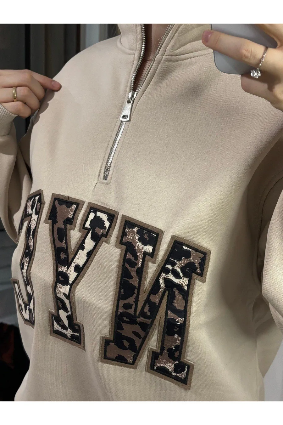 Nyc baskı Sweatshirt - Ekru