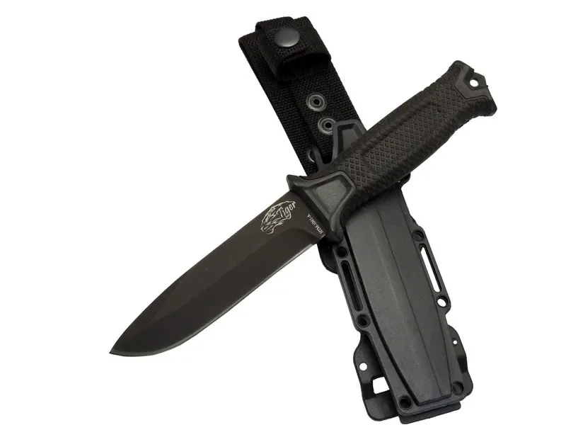 Tiger Tactical HTM 1041 A Siyah Outdoor /  Bıçak 27cm - Kauçuk Sap, Kılıflı, Kutulu