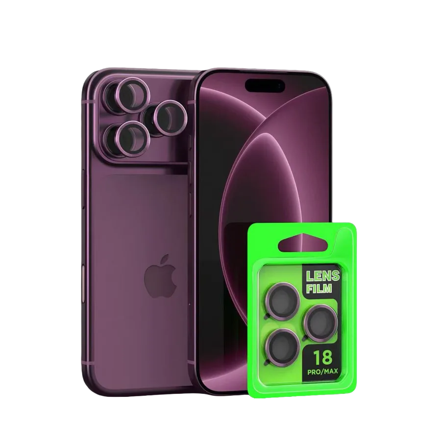 Apple iPhone 18 Pro Max Uyumlu Raze Metal Kamera Lens - Bordo