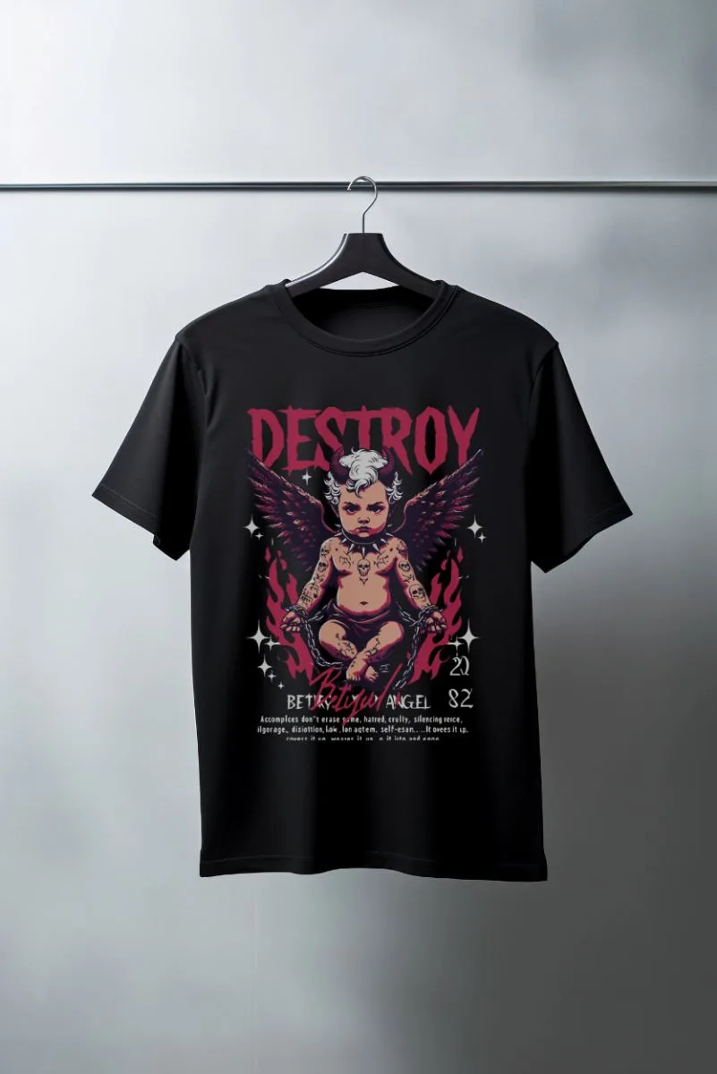 Unisex Oversize 24/1 Penye DTF Baskılı Tişört - DTF106