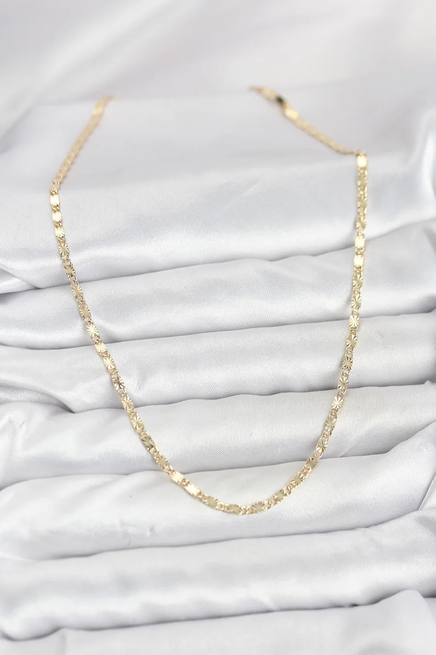 CM 14K Gold Renk Lazerli Zincir Model Kadın Kolye