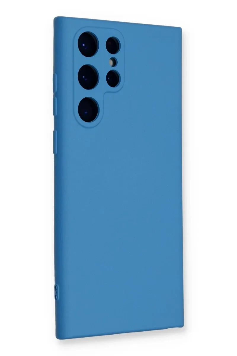 Samsung Galaxy S23 Ultra Uyumlu Kılıf Nano içi Kadife Silikon - Mavi