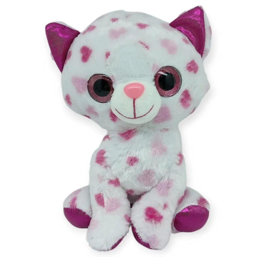 Peluş Cam Gözlü Hayvanlar 25 cm - Kedi - 1 ADET