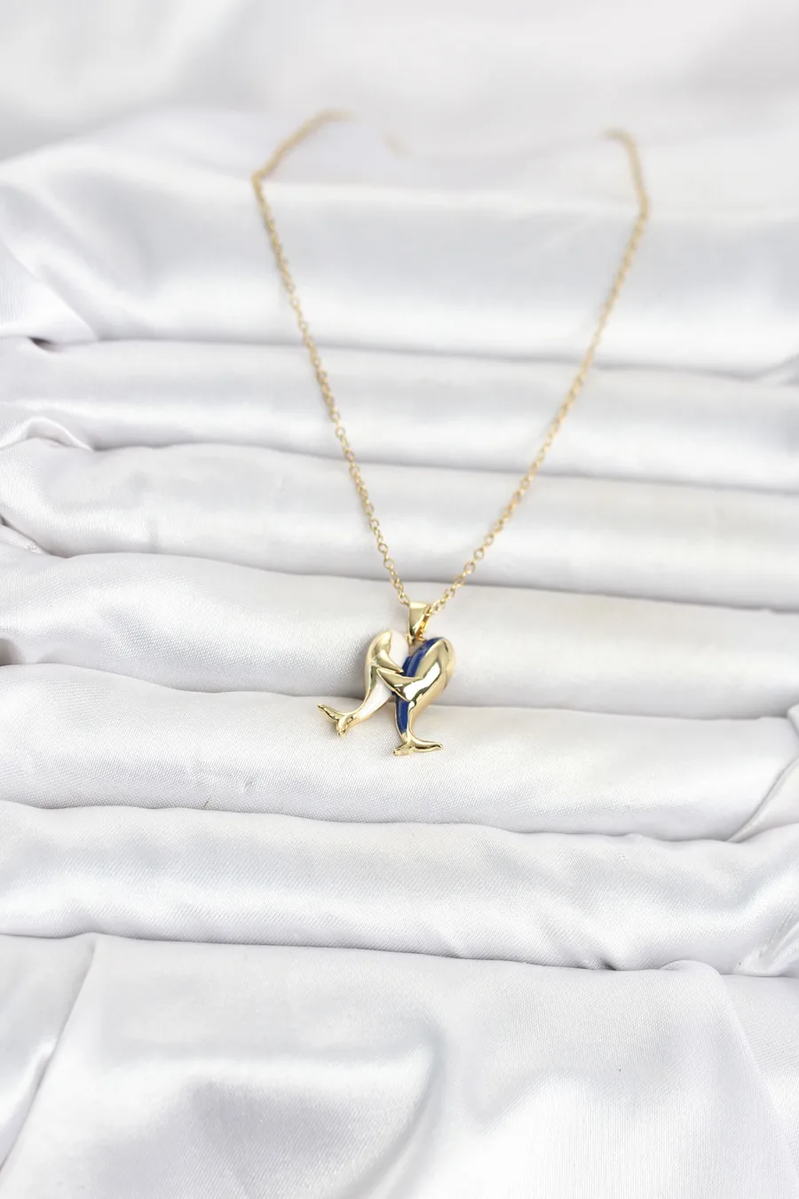 316L Çelik Zincir Gold Renk Dolphin Model Kadın Kolye