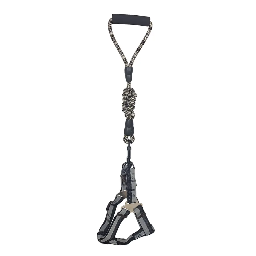 Köpek Göğüs Tasma Seti Daa Desenli 1.5 cm*35-48 cm Siyah-Beyaz