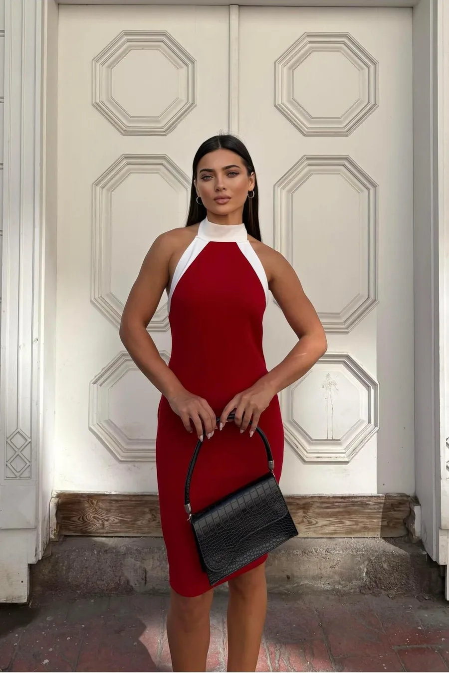 Balıkçı Abiye Kesim Balık Yaka Elbise