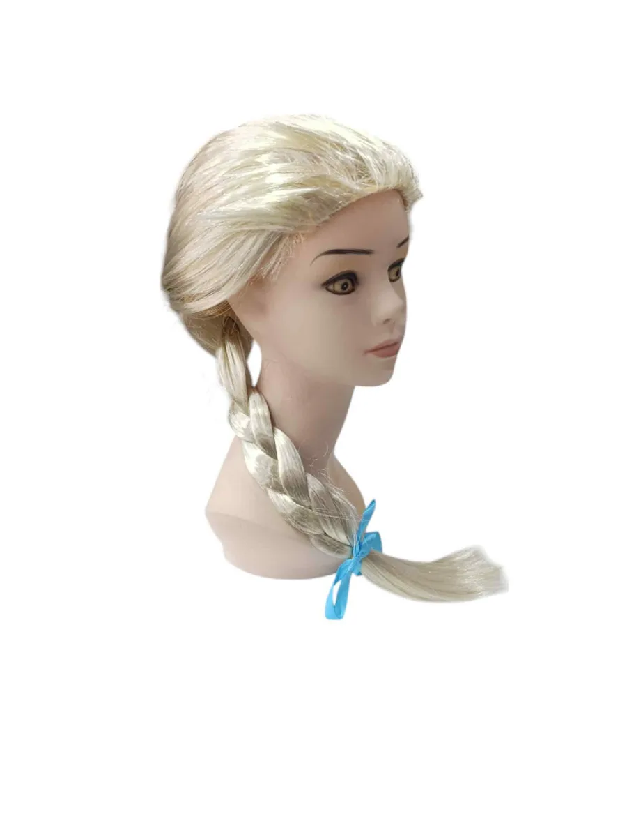 Platin Altın Dore Renk Karlar Ülkesi Elsa Frozen Peruğu Çuk Boy
