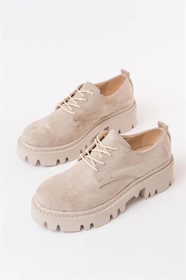 Kadın Casual Loafer Tabanlı Bağcıklı Ayakkabı Ayakkabı Konfor Süet Yüksek