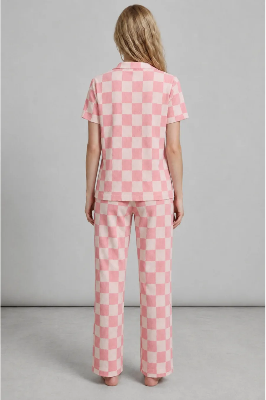 Kadın Kısa Kollu Rahat Pembe Pijama Takımı 4727