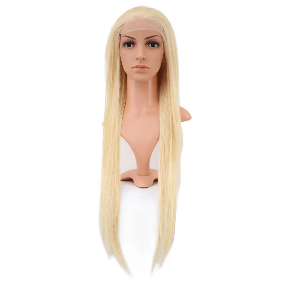 Gerçek Front Lace Düz Platin Tül Peruk / 80/85cm