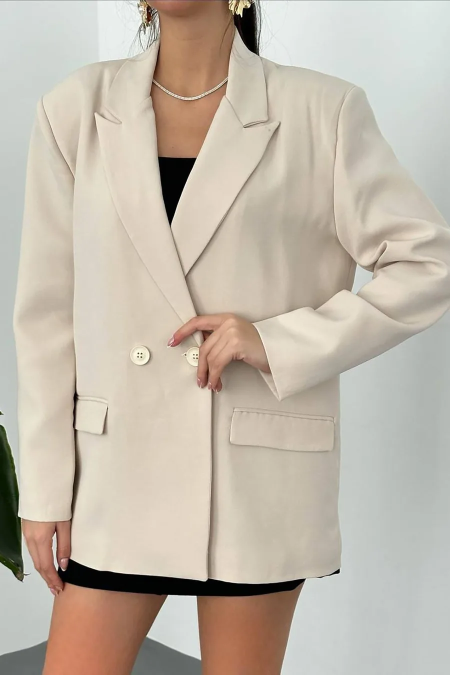 Bej Blazer Ceket