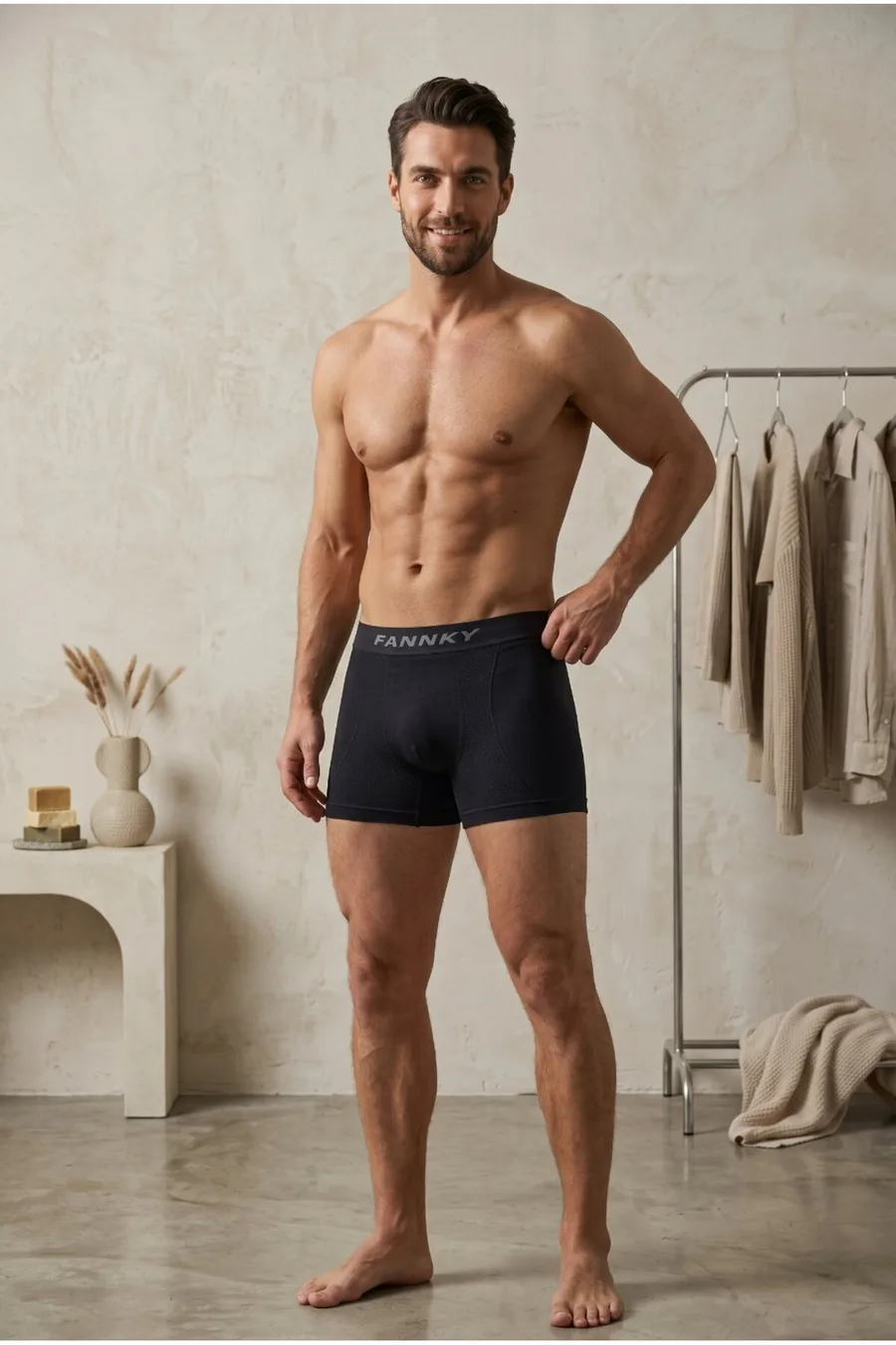 Erkek Casual Comfort Günlük 2 Li Boxer Bej