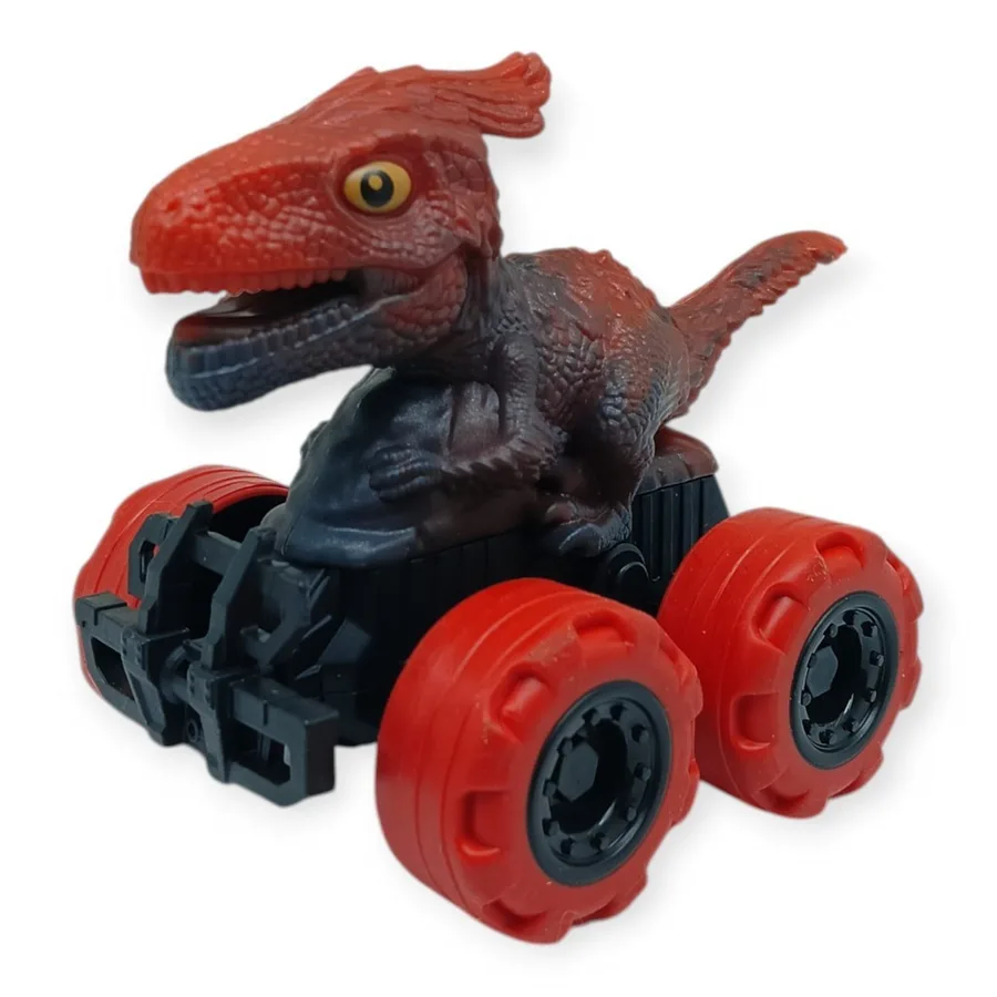Sürtmeli Dinazor Arabalar  cm - H-20 - Kırmızı Parasaurolophus - 1 ADET